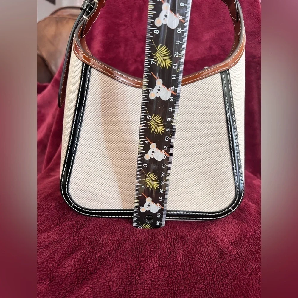 TORY BURCH• THEA CANVAS SMALL BUCKET BAG
